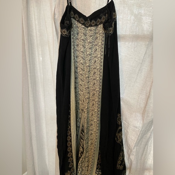 Free People Black and Cream Boho Jumpsuit - Picture 4 of 6